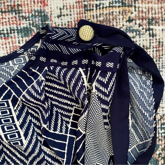 Pink Owl Navy and White Patterned Geometric Dress - Picture 3 of 5